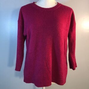 Fury Fuchsia Soft Crew Neck Pullover Sweater 3/4 Sleeves Medium